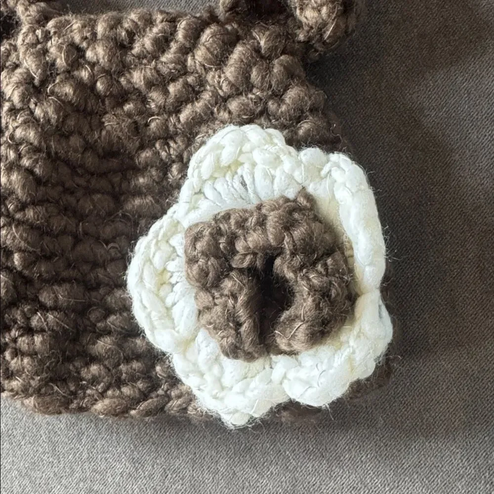 Daisy Baby Girls Baby Brown Bear Hat Beanie with Ears Size 0-6 months NEW